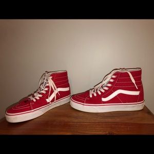 Red High Top Old Skool Vans Women’s 8 , Men’s 6.5